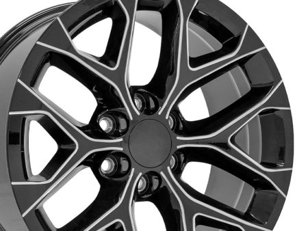 20  Replica CV98B fits Chevy Silverado 20x9 Black Milled Online Hot Sale