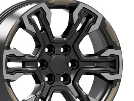 20  Replica CV65 fits Chevrolet Silverado 20x9 Gloss Black Cheap