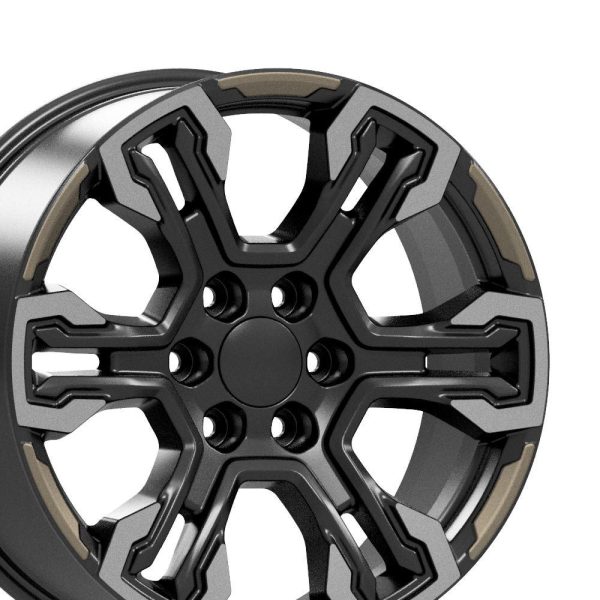 20  Replica CV65 fits Chevrolet Silverado 20x9 Gloss Black Cheap