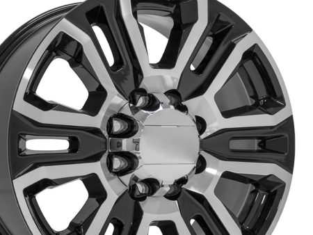 20  Replica CV70A fits GMC Sierra 2500 3500 HD Denali 20x8.5 Black Machined Sale