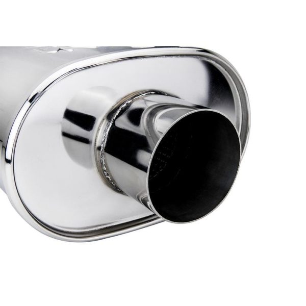 DC Sports Universal Oval Muffler 2.5  Inlet 3  Outlet Online Sale