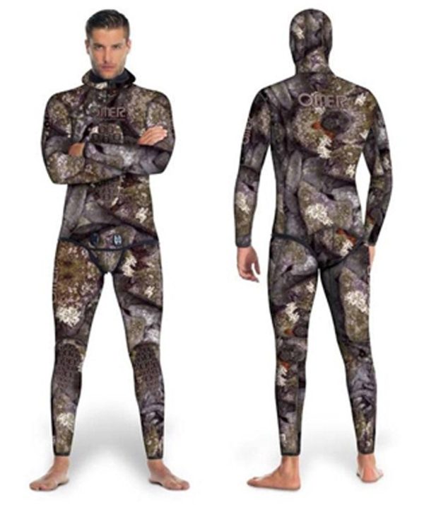 OMER 7mm Holostone Camouflage Freediving & Spearfishing Wetsuits - Top and Bottom For Sale